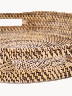 Vassoio decorativo in rattan intrecciato a mano Carry-All