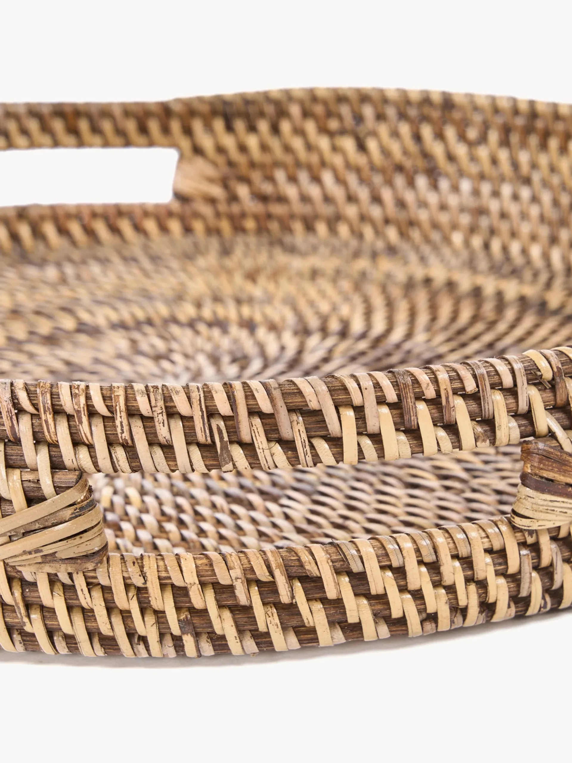 Vassoio decorativo in rattan intrecciato a mano Carry-All