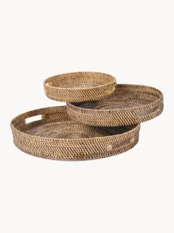 Vassoio decorativo in rattan intrecciato a mano Carry-All