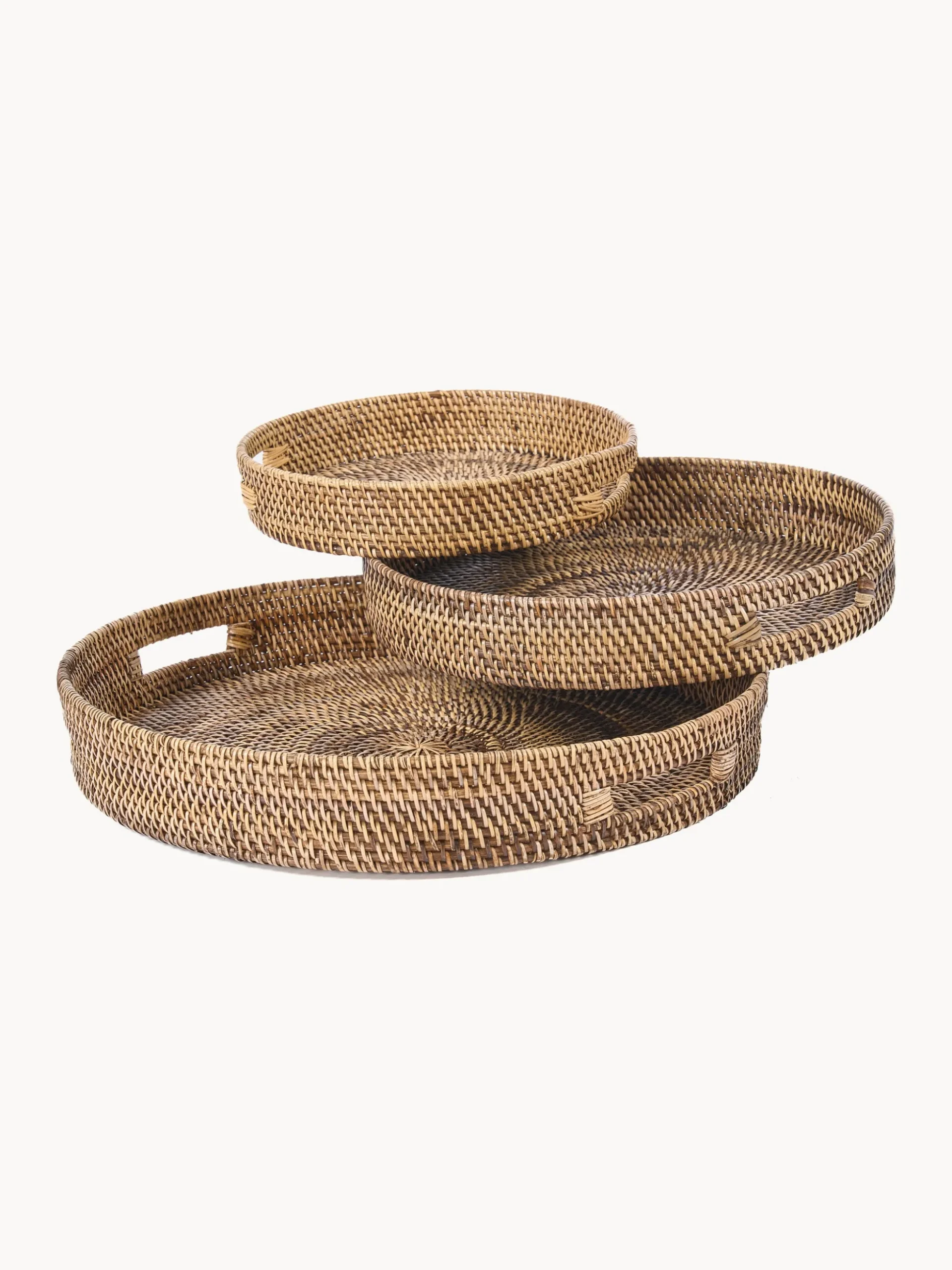 Vassoio decorativo in rattan intrecciato a mano Carry-All