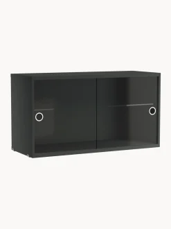 Vetrina con ante battenti in vetro String System, larg. 78 x prof. 30 cm