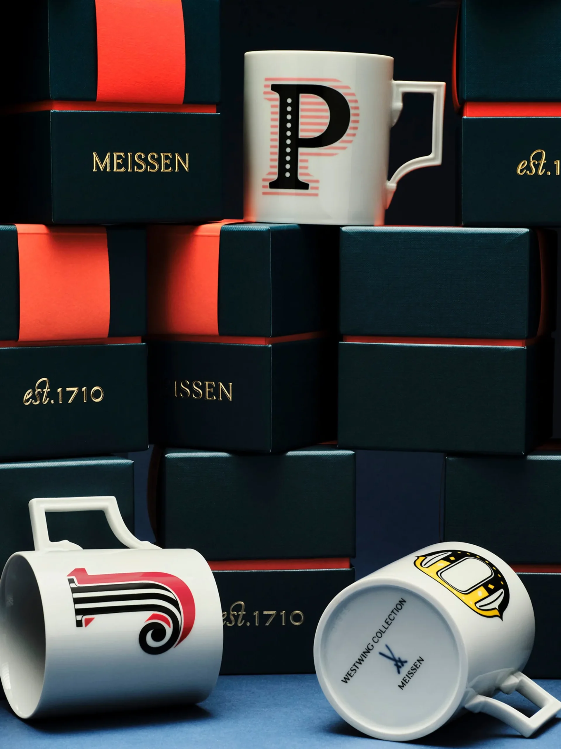 Westwing x MEISSEN, Tazza fatta a mano con motivo decorativo Initials