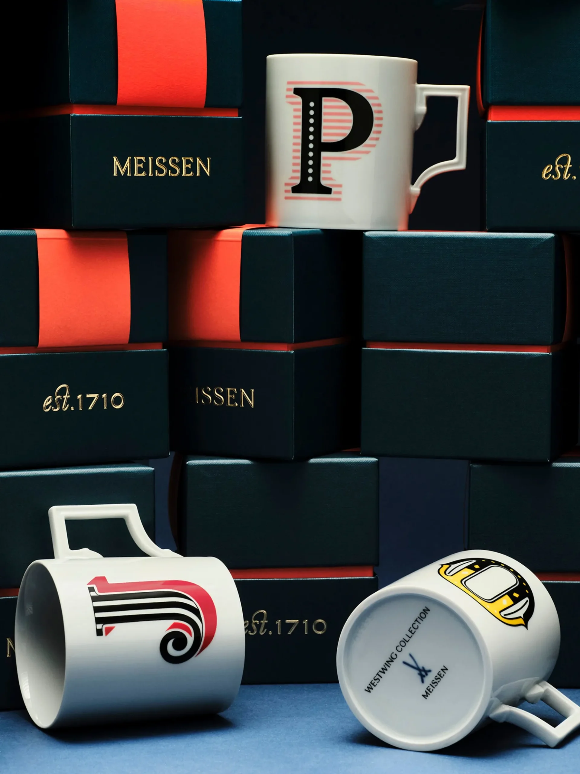 Westwing x MEISSEN, Tazza fatta a mano con motivo decorativo Initials